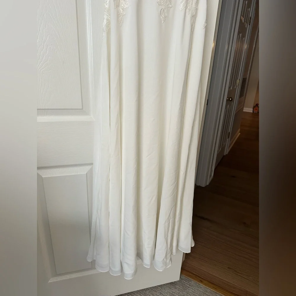 Scarlett White Chiffon A-Line Wedding Dress - Picture 6 of 13